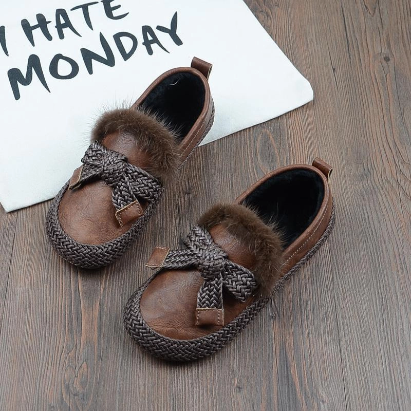 Babakud Women Winter Retro Soft Bottom Cotton Women Velvet Shoes Everyday Use Casual grip