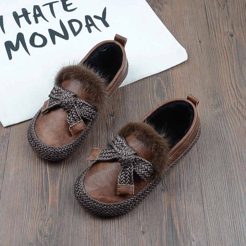 Cushioned Babakud Women Winter Retro Soft Bottom Cotton Women Velvet Shoes