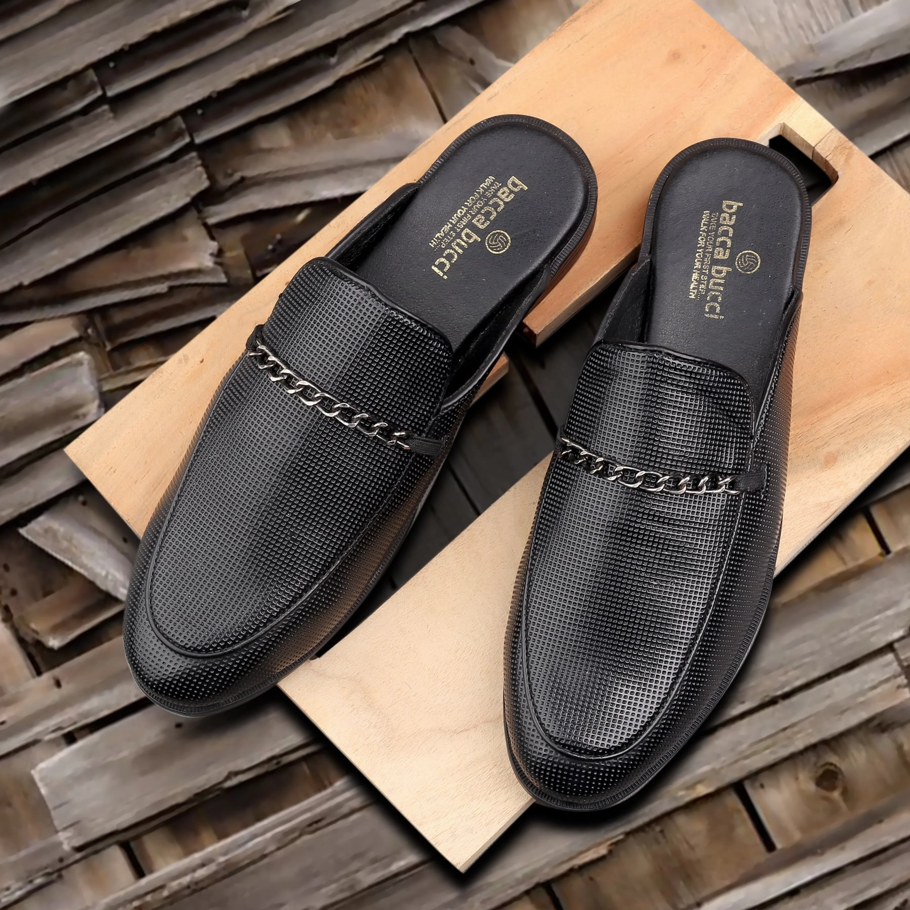 Sculpted Design Modern Comfort Bacca Bucci MOROCCO Mules Clogs Open back Loafers with Comfortable Memory Insoles