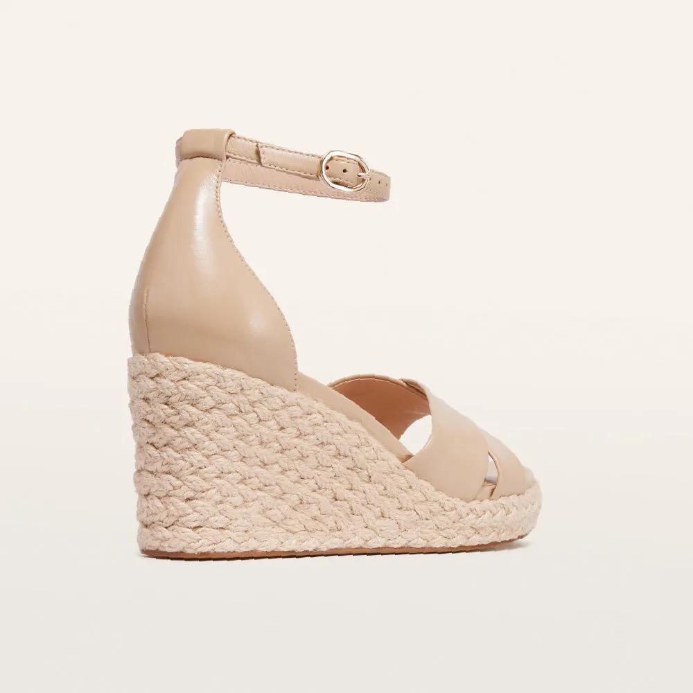 Baker Sand Comfy Heels Elegant Lines