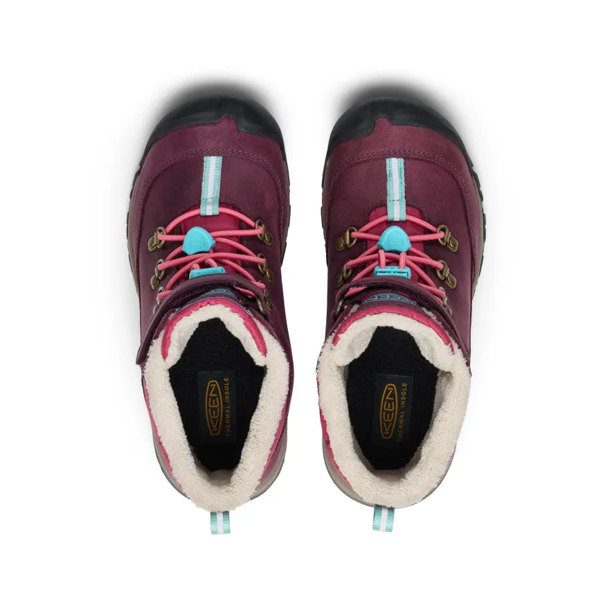 Mountain Trekking Long Walks Big Kids' Kanibou Waterproof Winter Boot  |  Fig/Pink Lemonade