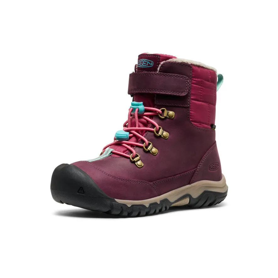 Outdoor Cold Gear Chilly Outdoor Walks Big Kids' Kanibou Waterproof Winter Boot  |  Fig/Pink Lemonade