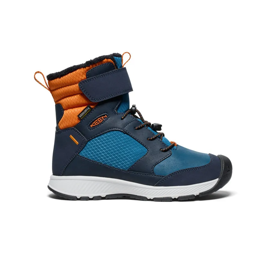 Big Kids' Skua Waterproof Winter Boot  |  Sky Captain/Gold Flame Trail
