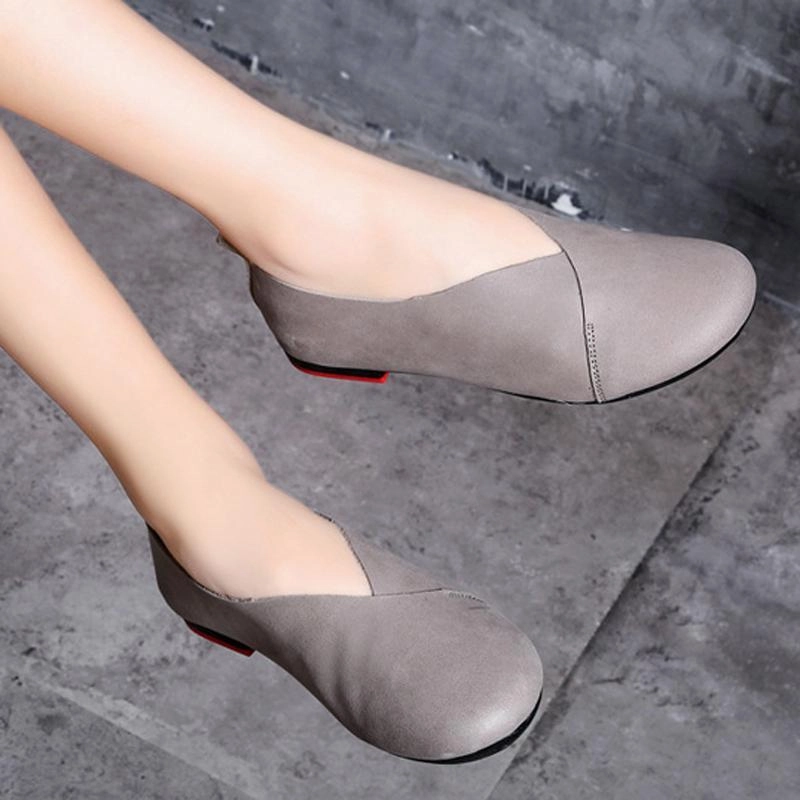 Women Daily Casual Slip On Round Toe Flats Shoes Plus Size Distinctive high - cut