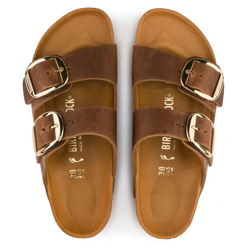 BIRKENSTOCK ARIZONA BIG BUCKLE - COGNAC OILED LEATHER Double Stitched Seams quality-built