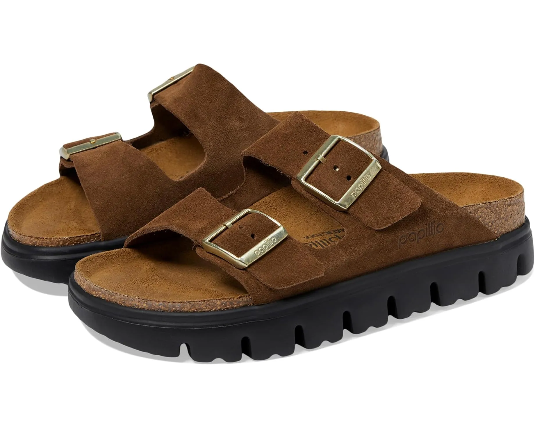Structured chic BIRKENSTOCK ARIZONA CHUNKY - DARK TEA SUEDE