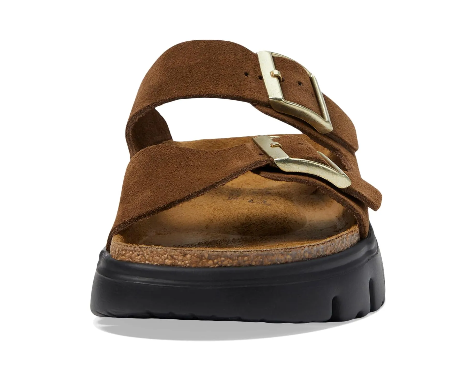 BIRKENSTOCK ARIZONA CHUNKY - DARK TEA SUEDE Shock Absorption Layer fashionistas