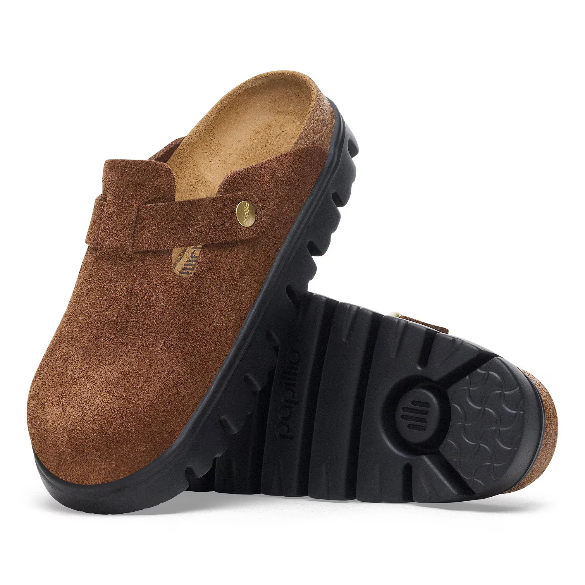 BIRKENSTOCK BOSTON CHUNKY - DARK TEA SUEDE Athletic Look