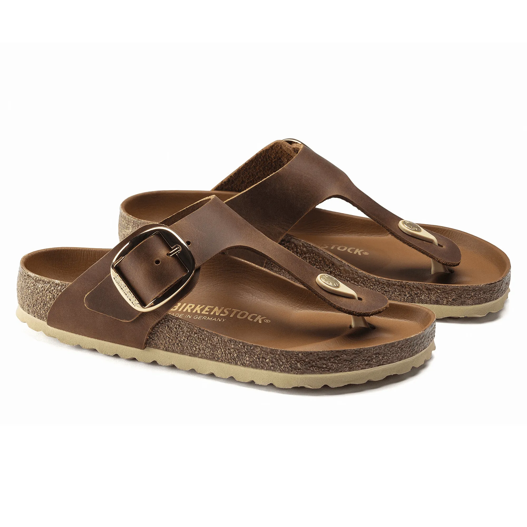 foot safety BIRKENSTOCK GIZEH BIG BUCKLE - COGNAC