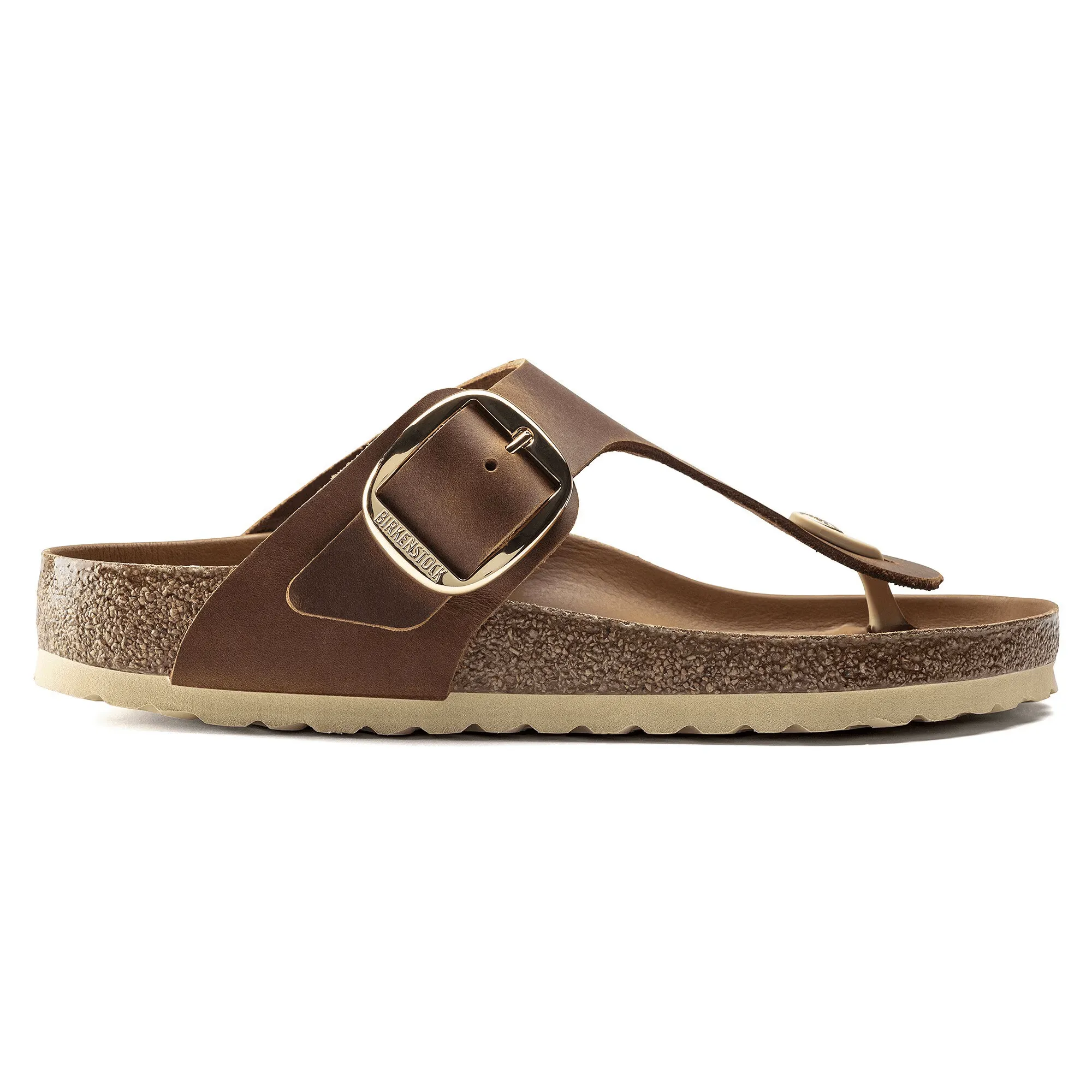 slip - on BIRKENSTOCK GIZEH BIG BUCKLE - COGNAC