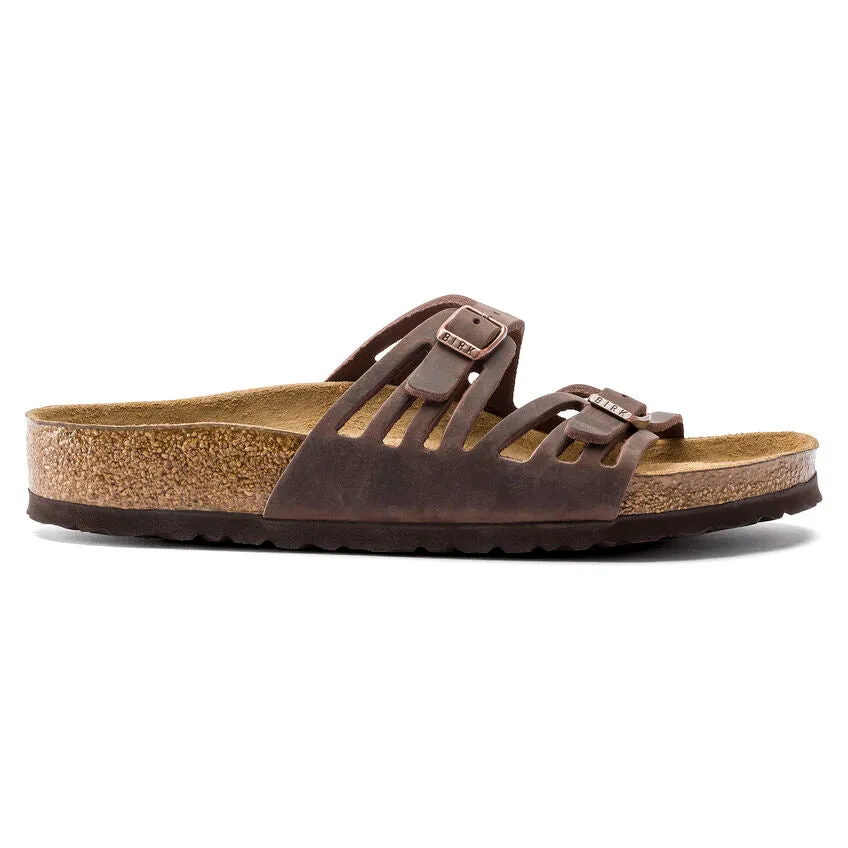 BIRKENSTOCK GRANADA SOFT FOOTBED SANDAL - HABANA OILED LEATHER Motion control