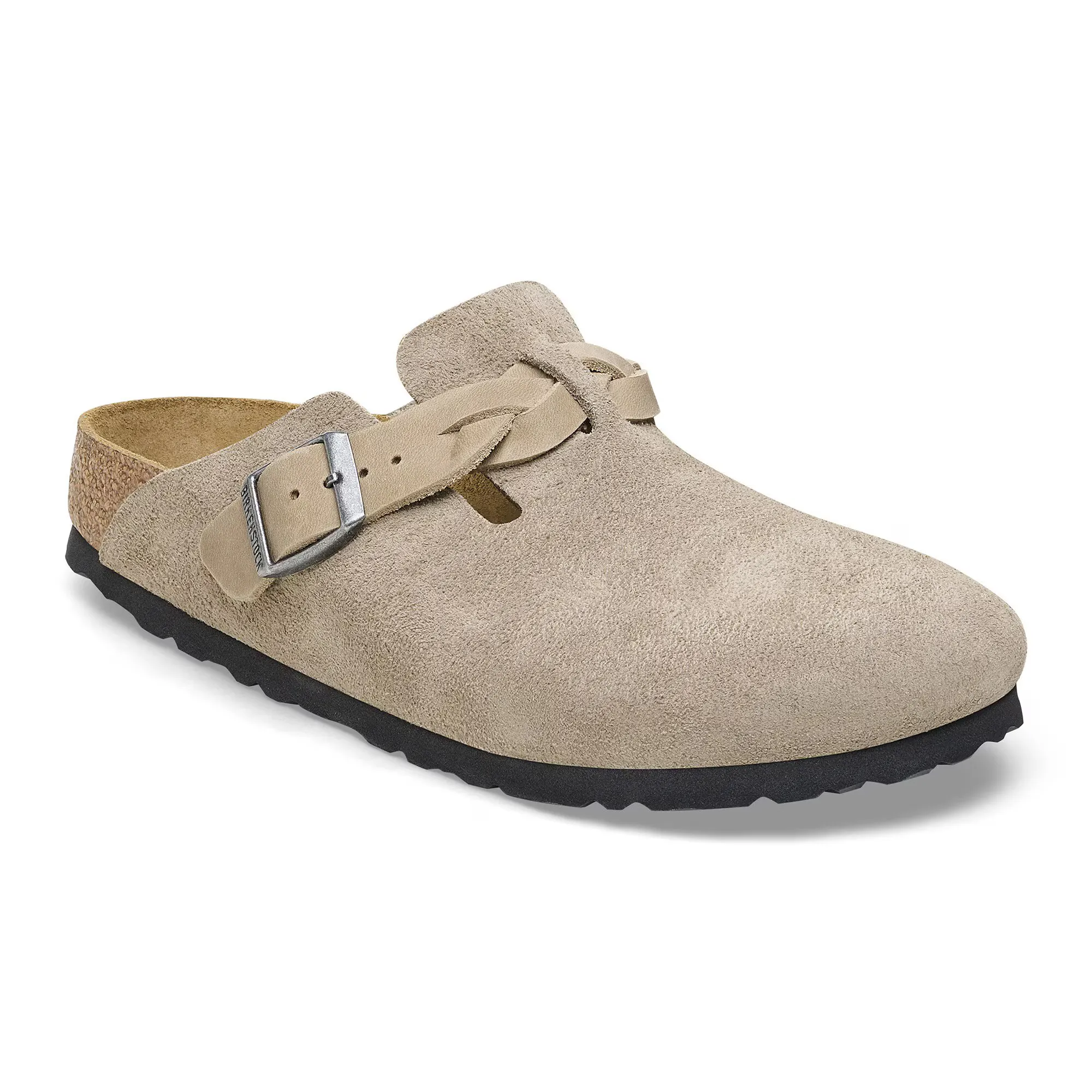 Thermal Regulating Lining BIRKENSTOCK WOMENS BOSTON BRAID - TAUPE SUEDE