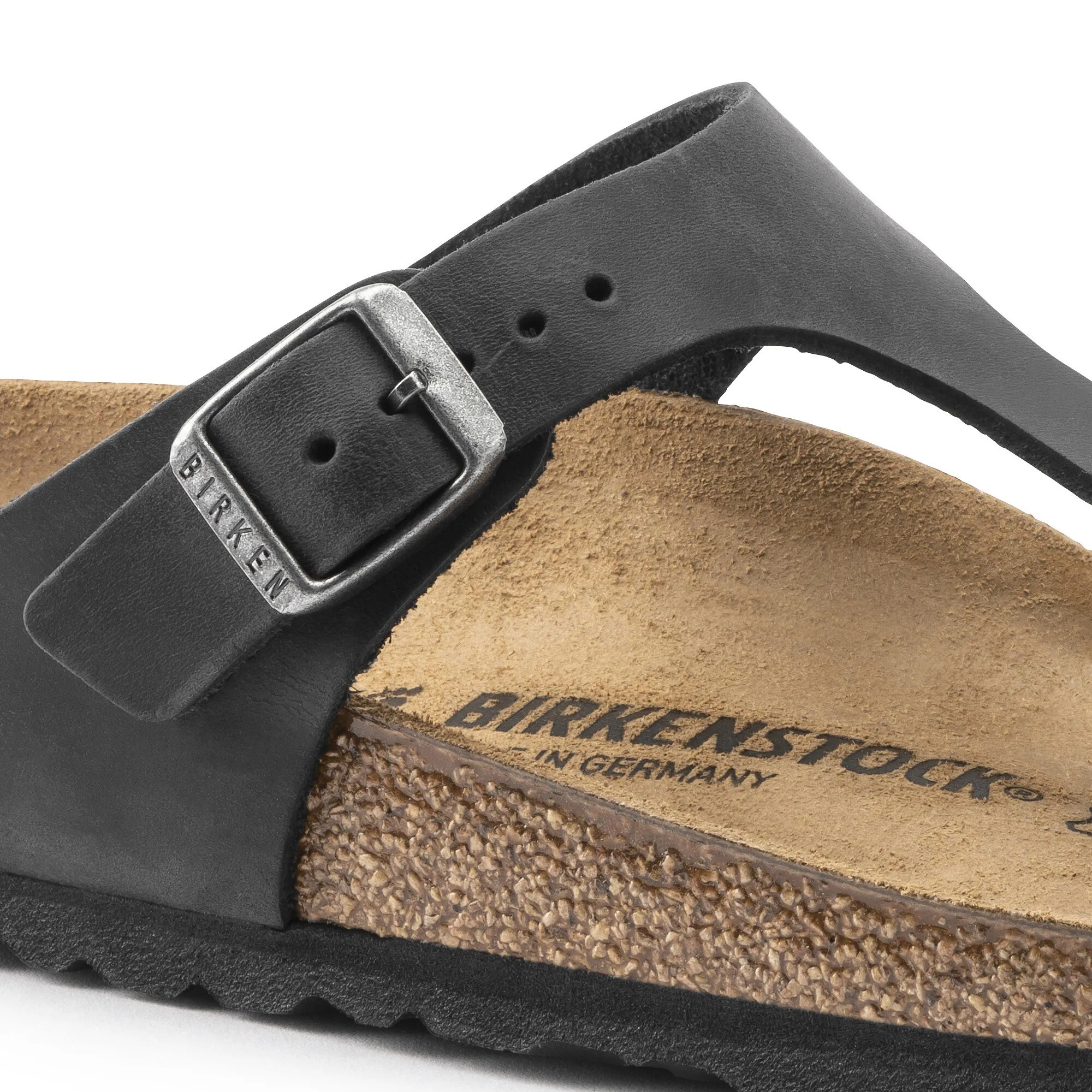 Slim flexibility BIRKENSTOCK WOMENS GIZEH - BLACK OILED