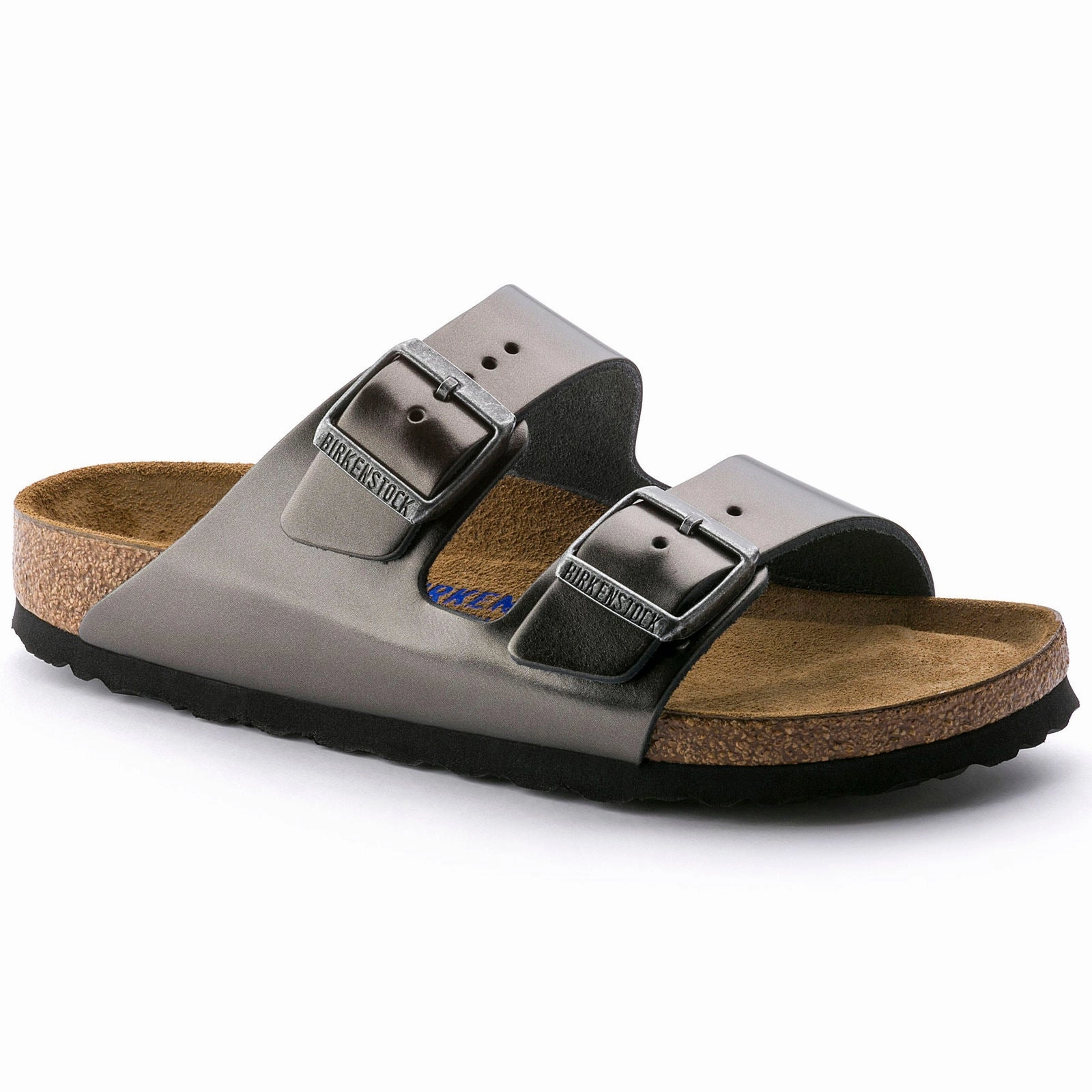 Birkenstock Arizona Soft Footbed - Metallic Leather Durable And Comfortable slip resistant texture