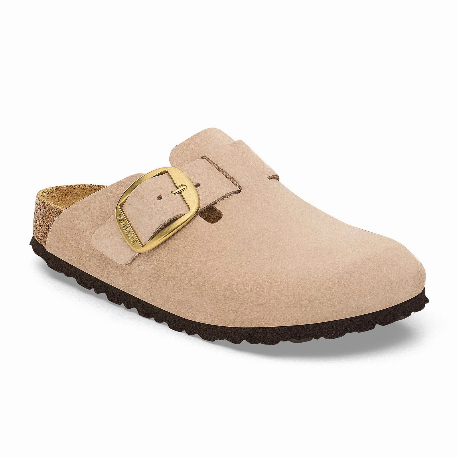 Fall Layer Birkenstock Boston Big Buckle Narrow Clog (Women) - Sandcastle Nubuck