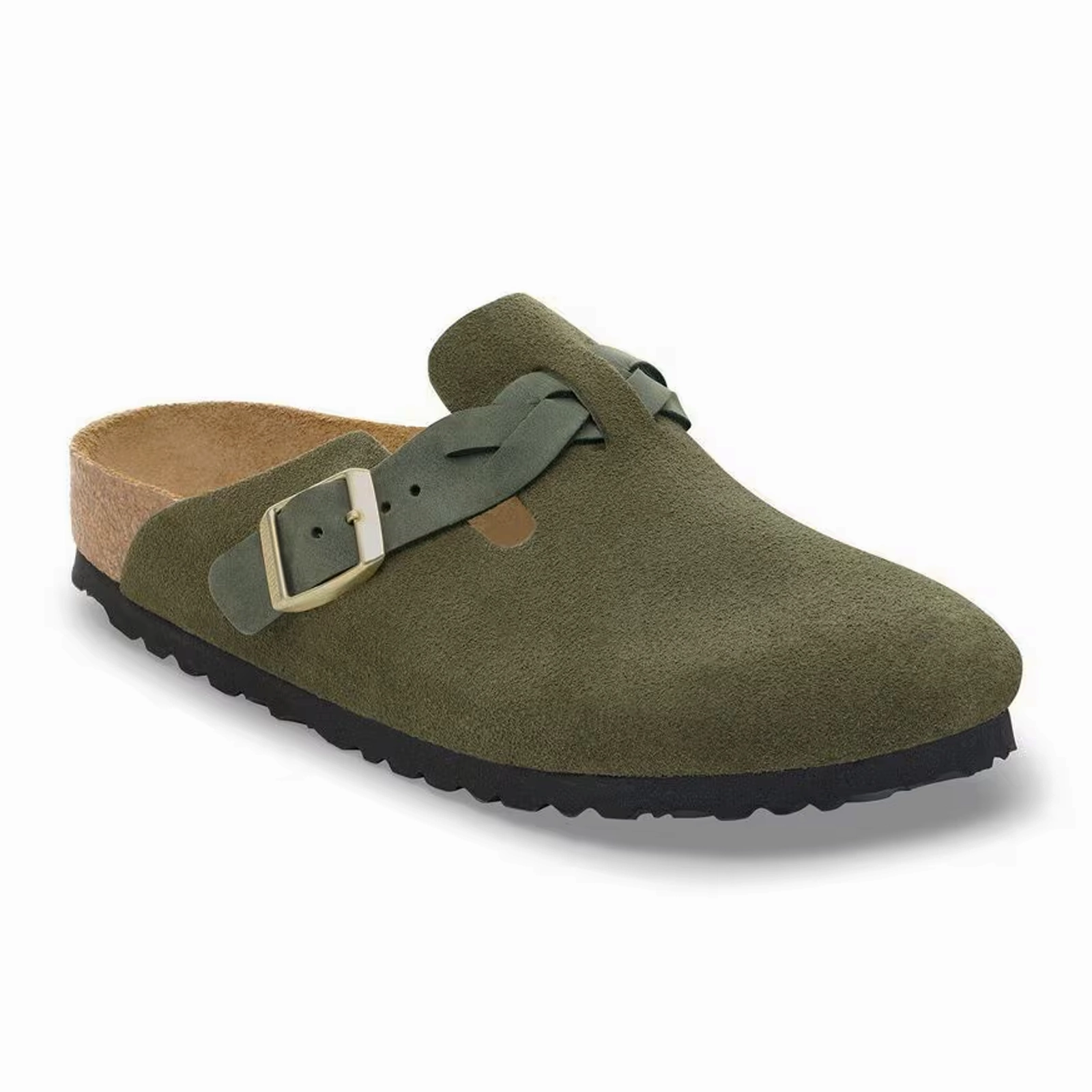Perfect Cut Birkenstock Boston Braid Clog (Women) - Thyme Suede