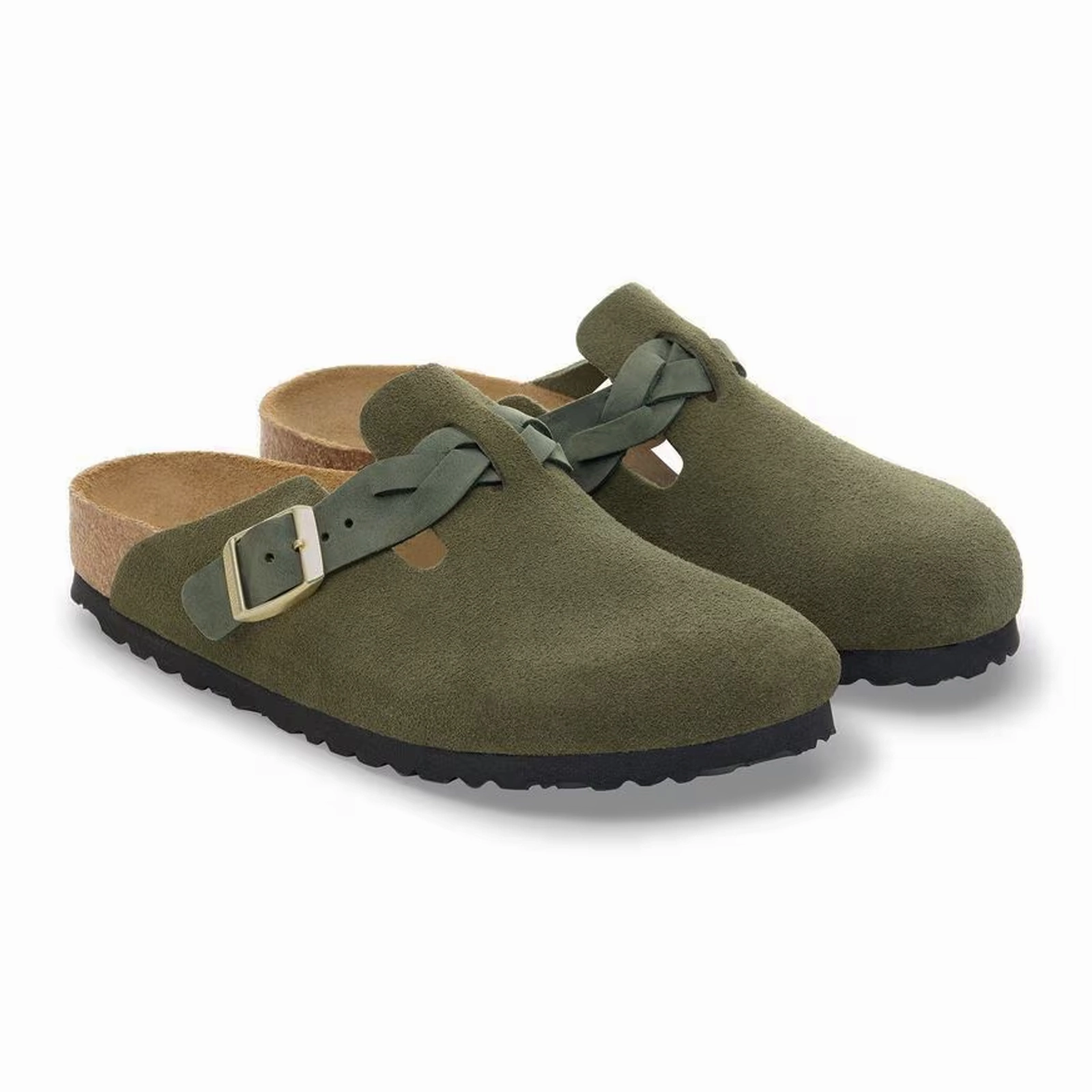 Relax Line Timeless elegance Birkenstock Boston Braid Clog (Women) - Thyme Suede