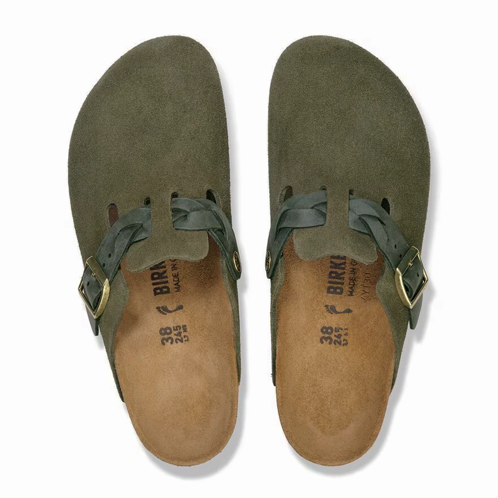 Classic structured dress Birkenstock Boston Braid Clog (Women) - Thyme Suede