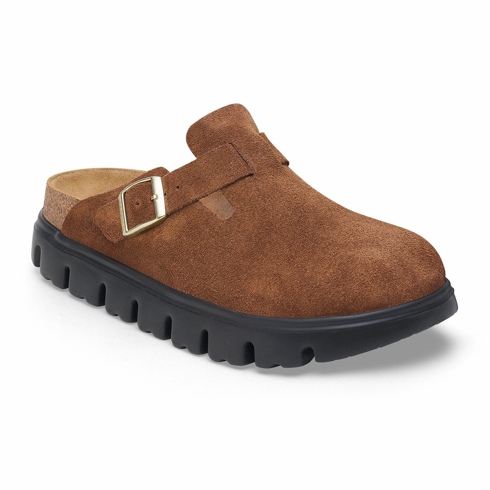 Work Chic Wrap-Style Birkenstock Boston Chunky Narrow Clog (Women) - Dark Tea Suede