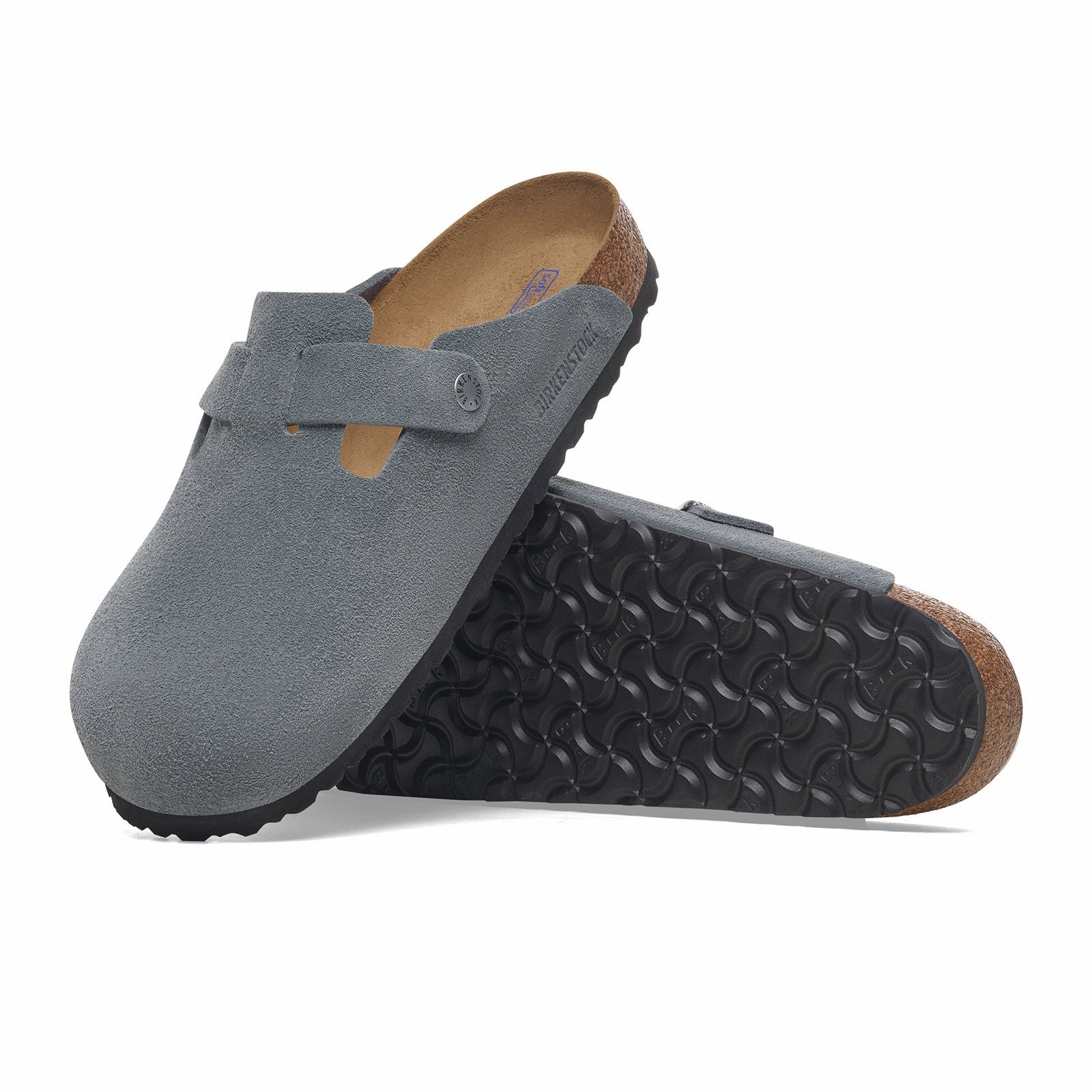 Birkenstock Boston Clog (Men) - Basalt Gray Suede Timeless Trend