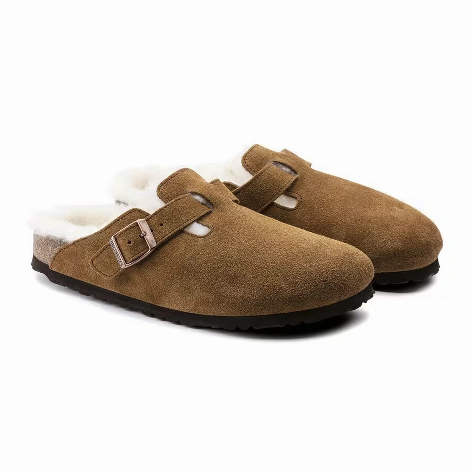 Zip-Closure Cute Touch Birkenstock Boston Clog (Women) - Mink Suede/Natural Shearling