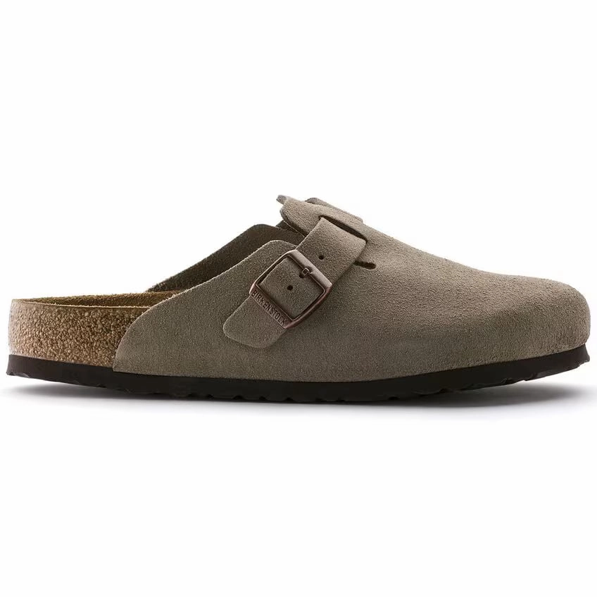 BIRKENSTOCK BOSTON SOFT FOOTBED TAUPE Sleek And Comfy
