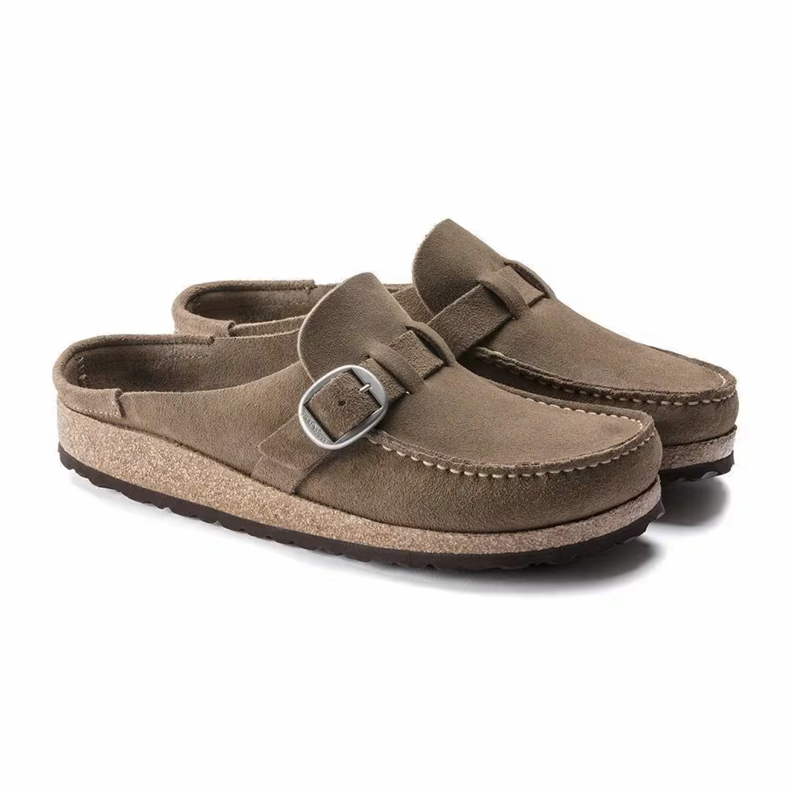 Birkenstock Buckley Narrow Clog (Women) - Gray Taupe Suede Smooth-Finish Elegant formal piece