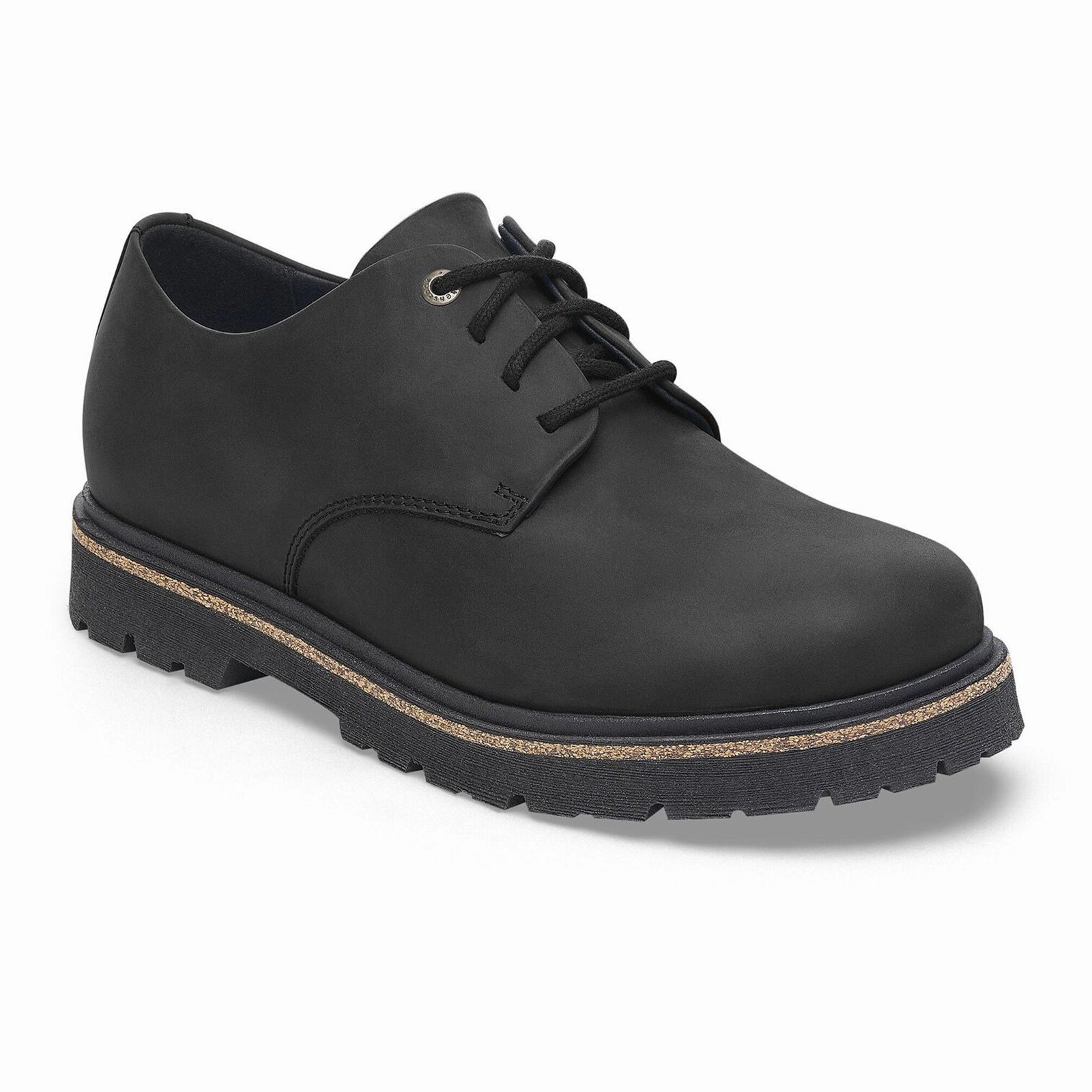 Birkenstock Highwood Low Oxford (Men) - Black Oiled Leather Seasonal Essential Soft Drape