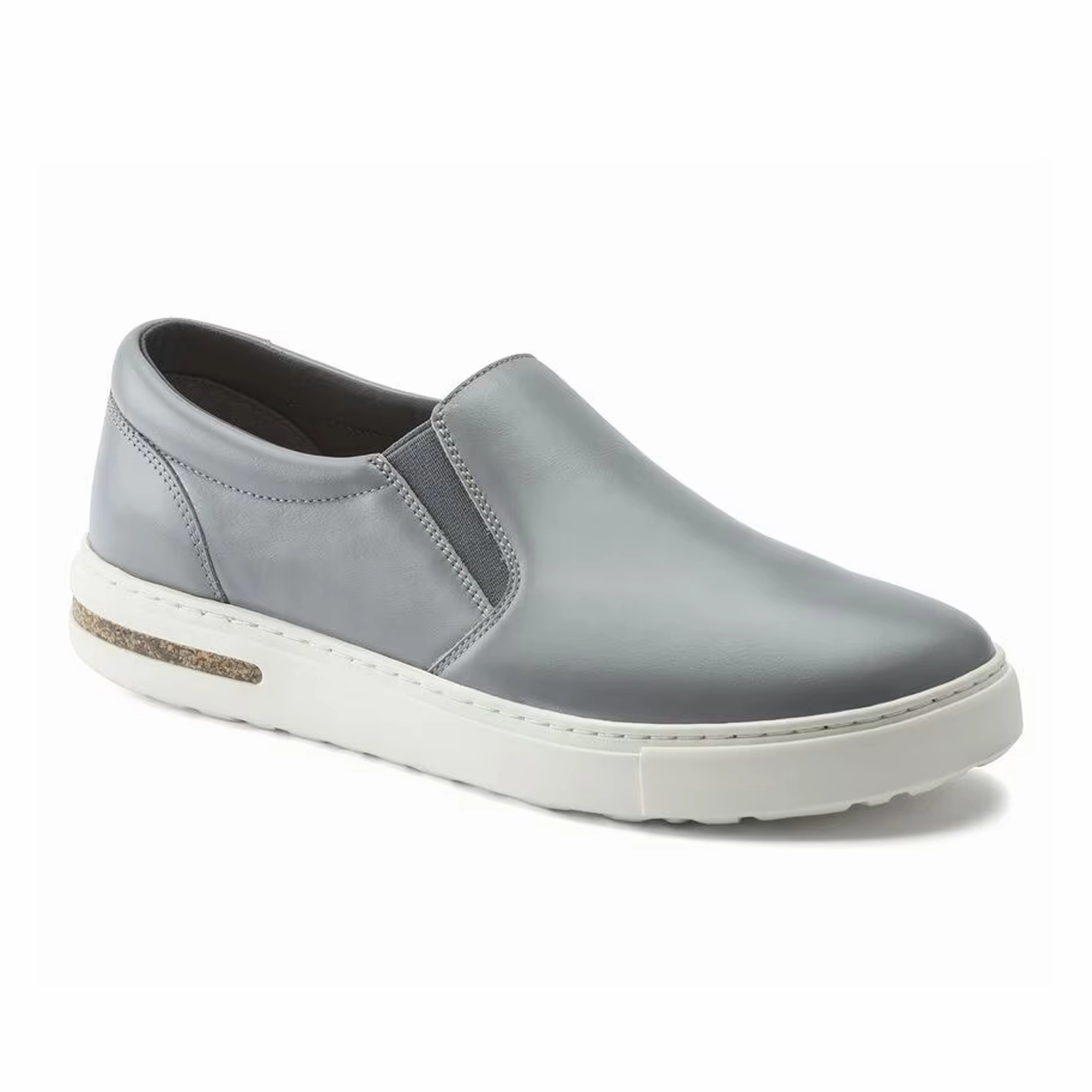Birkenstock Oswego Narrow Slip On Sneaker (Women) - Gray Leather Season Ready Fresh Energy