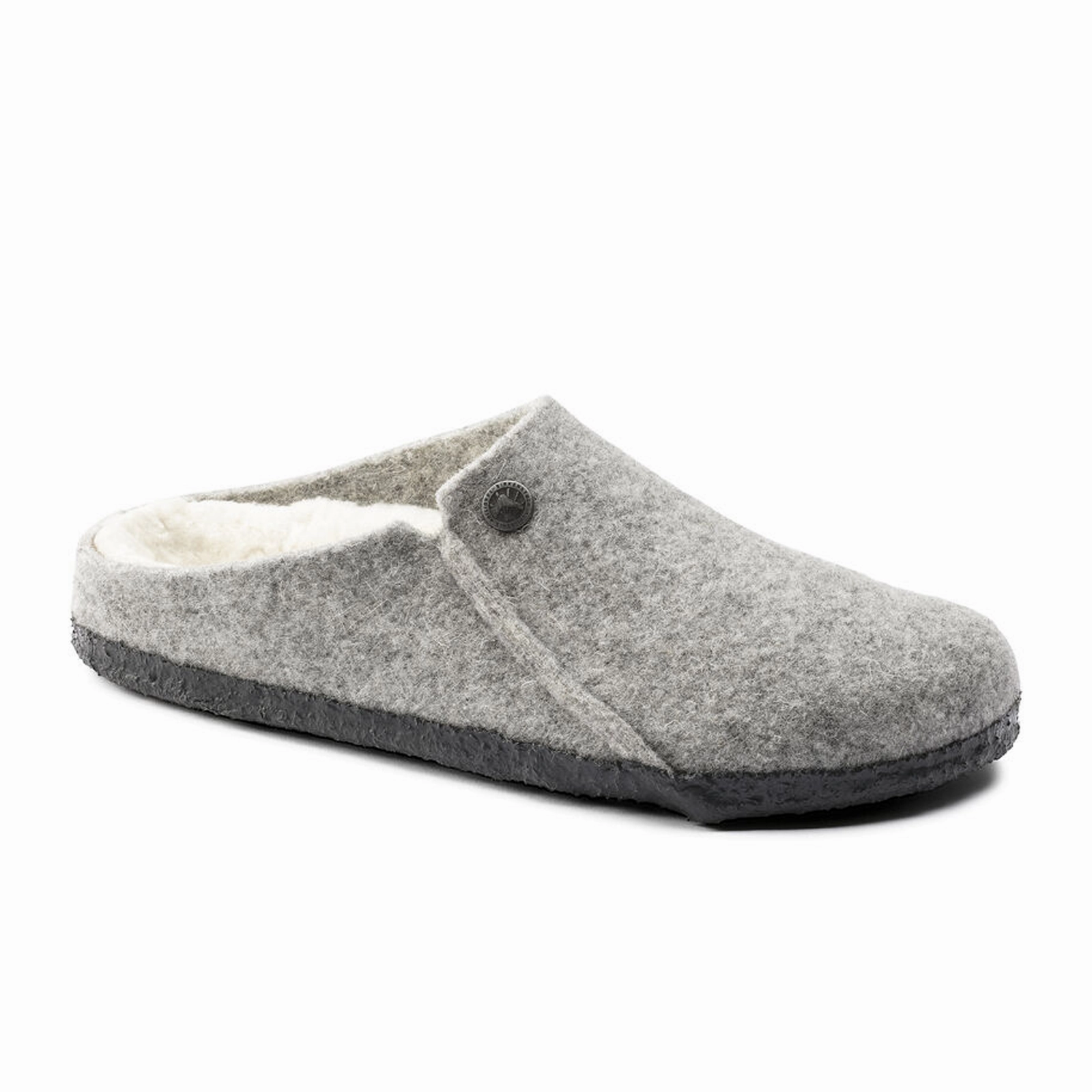 Birkenstock Zermatt Slipper (Men) - Light Gray Wool/Natural Shearling Weekend Feel
