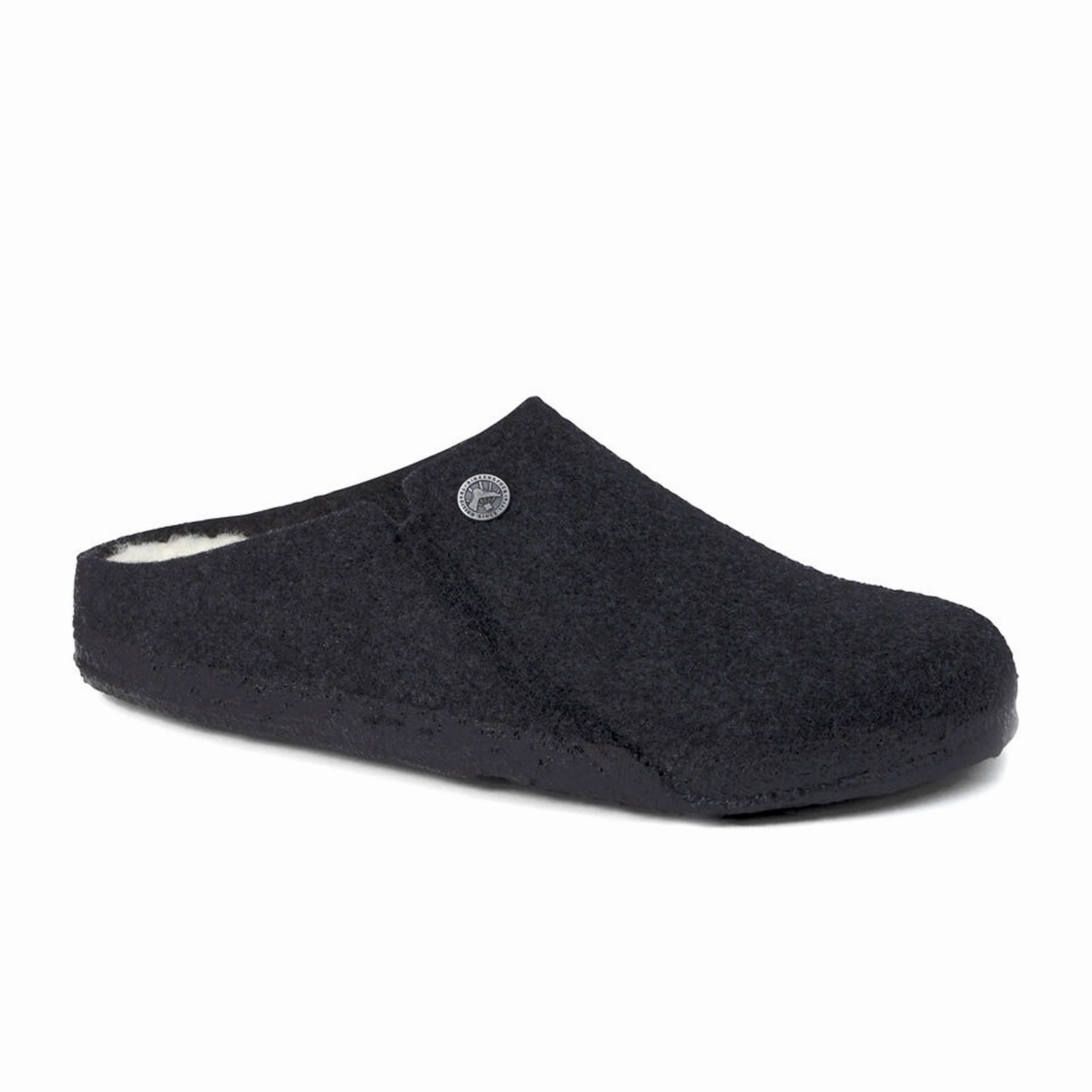 Stud-Detail Birkenstock Zermatt Slipper (Unisex) - Anthracite Wool/Natural Shearling