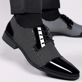 Flexible Sole Men Dress Shoes For Men Oxfords PU Leather Shoes Lace Up Formal Black Leather Wedding Party Shoes Casual Luxury Brand Men's 2023