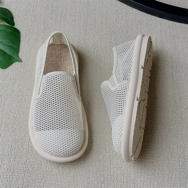 Breathable Lightweight Soft-Soled Mesh Slip-On Shoes for Women Shock Diffusion Layer