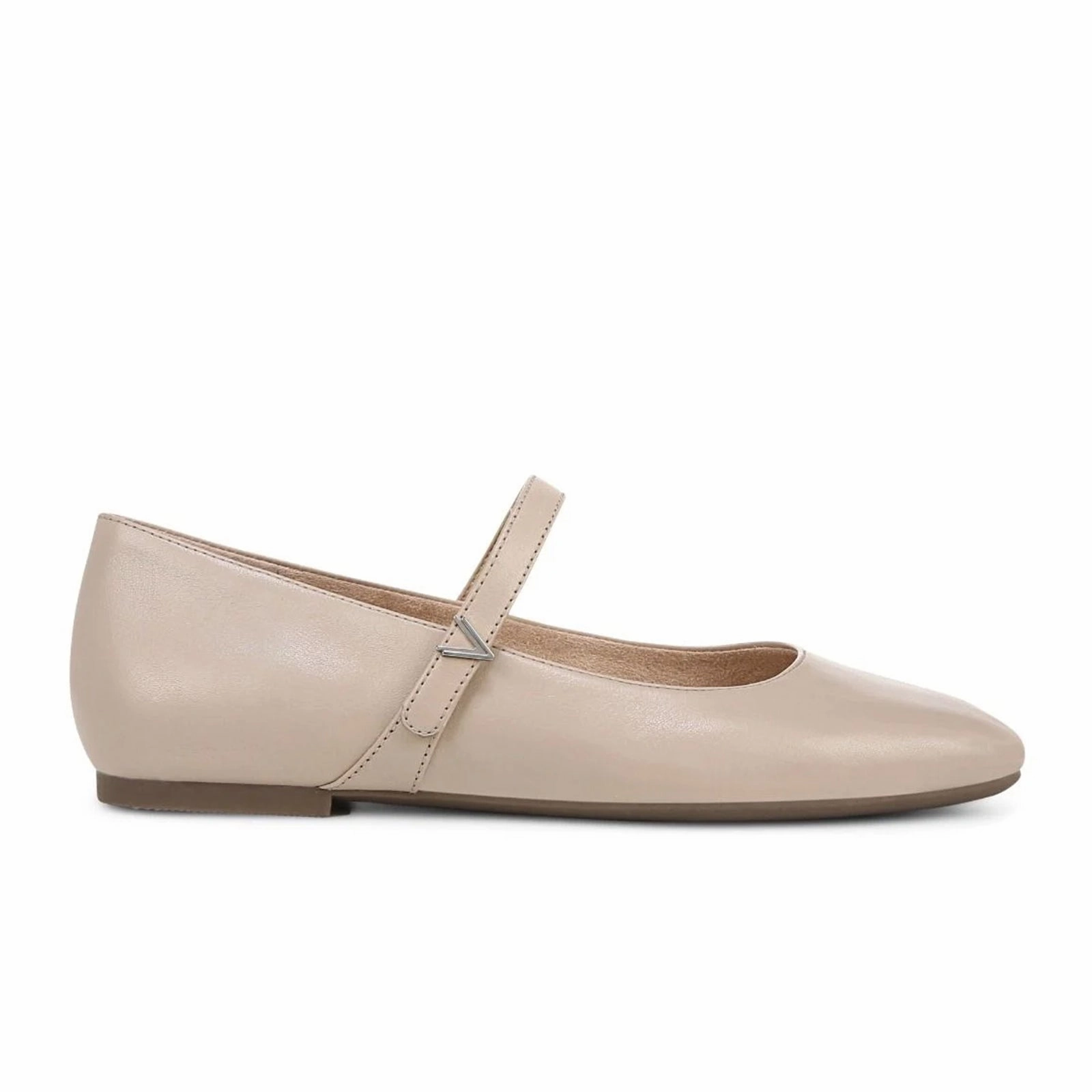 Vionic Alameda Mary Jane Flat (Women) - Oatmeal Beige Leather Sharp Style Daily Form