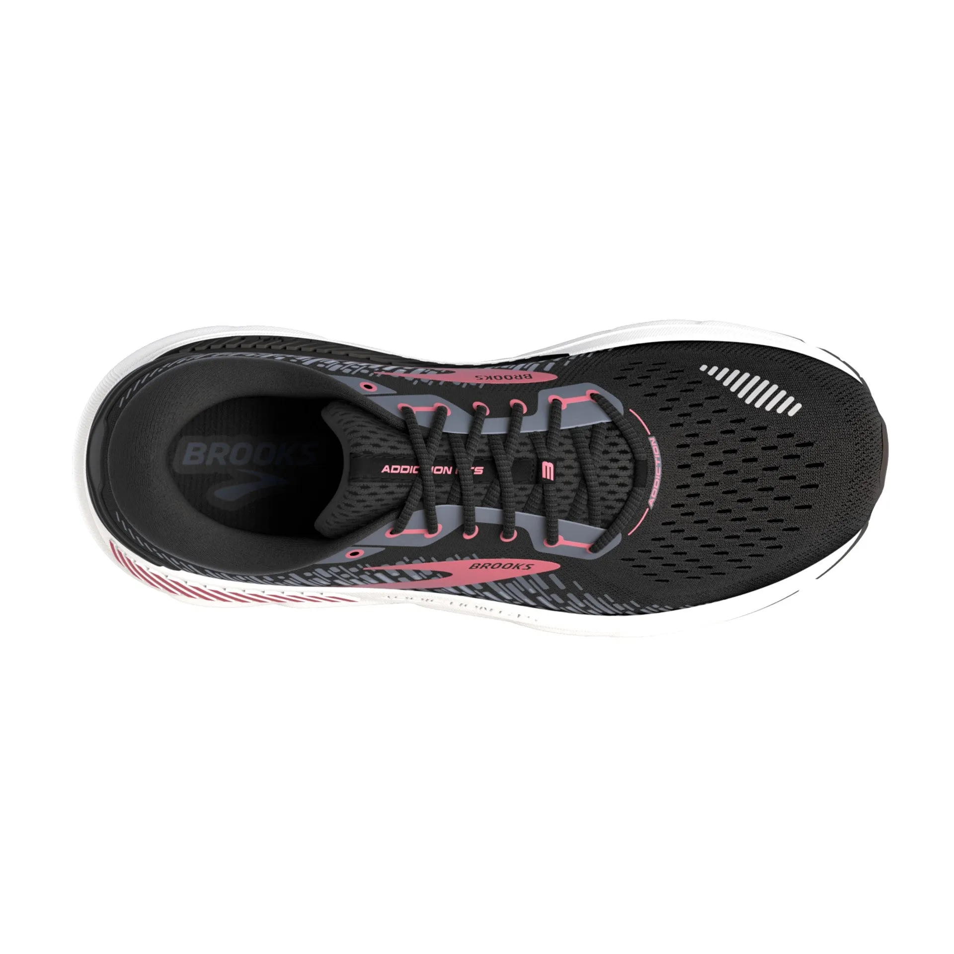 BROOKS WOMEN'S ADDICTION 15 - BLACK/EBONY/MAUVEWOOD Right Sandals
