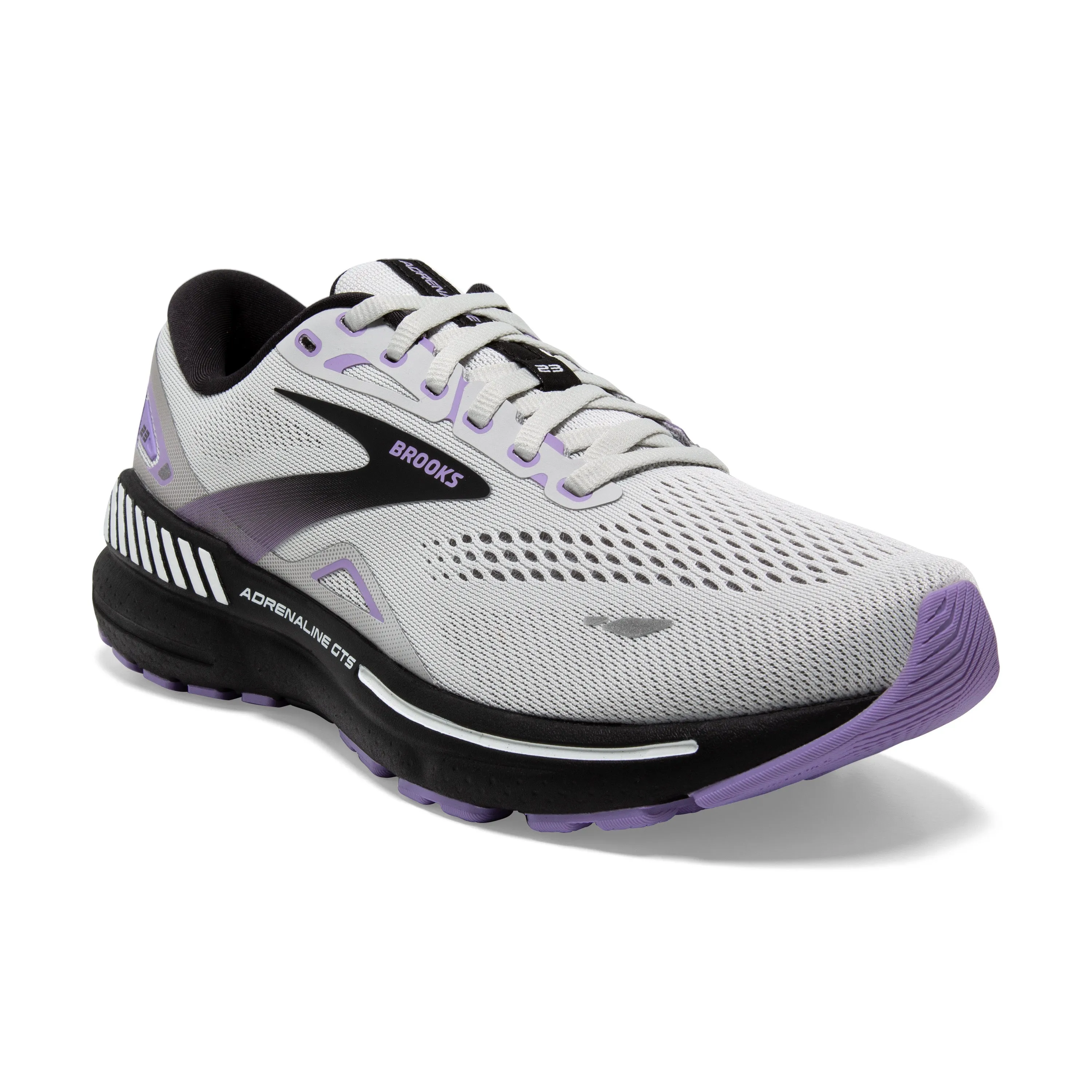 BROOKS WOMEN'S ADRENALINE GTS 23 - GREY/BLACK/PURPLE senior - style insulated