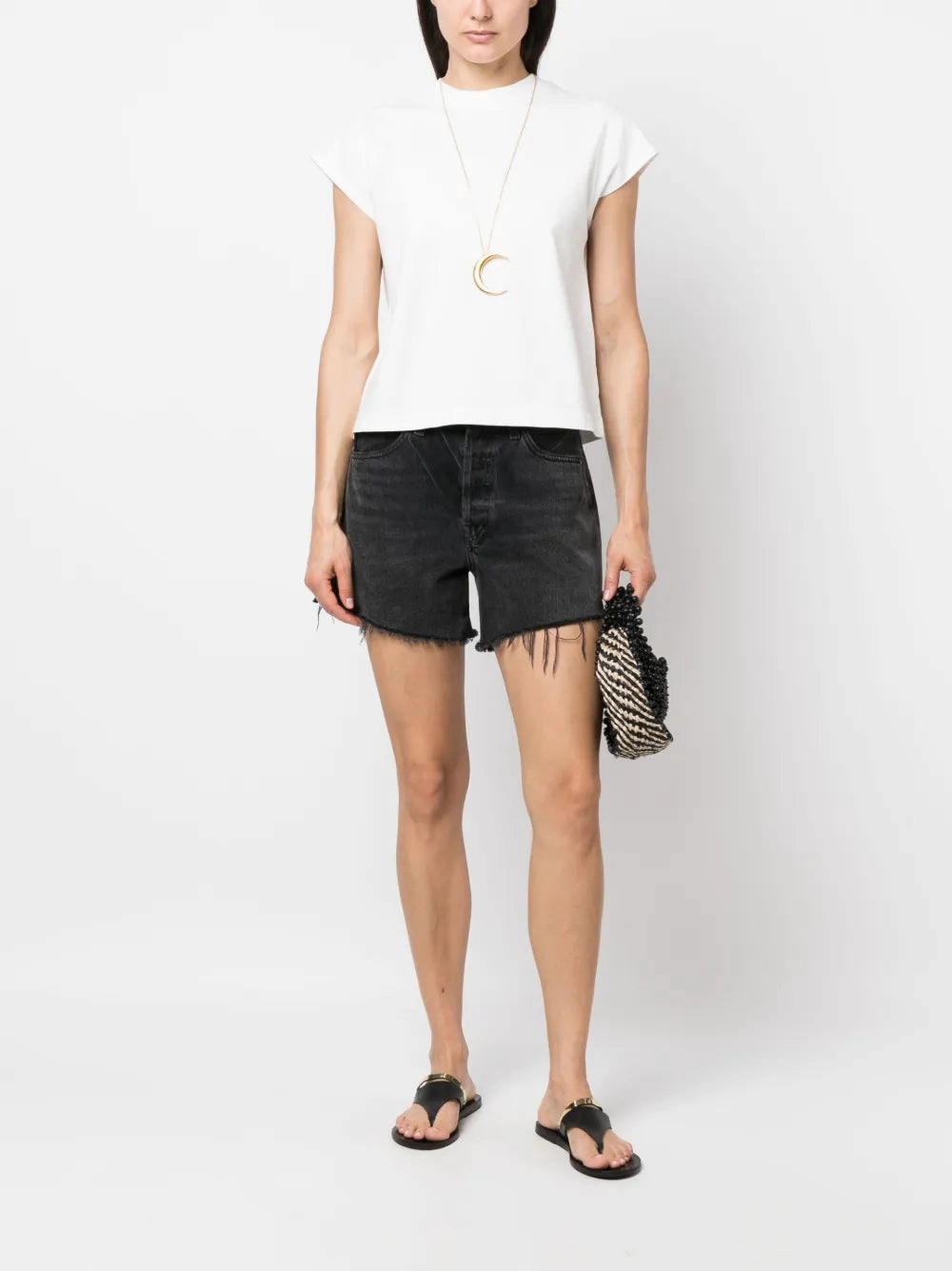 Fashion Trend MultiFunctional Pockets Bryce Cap Sleeve Tee in White