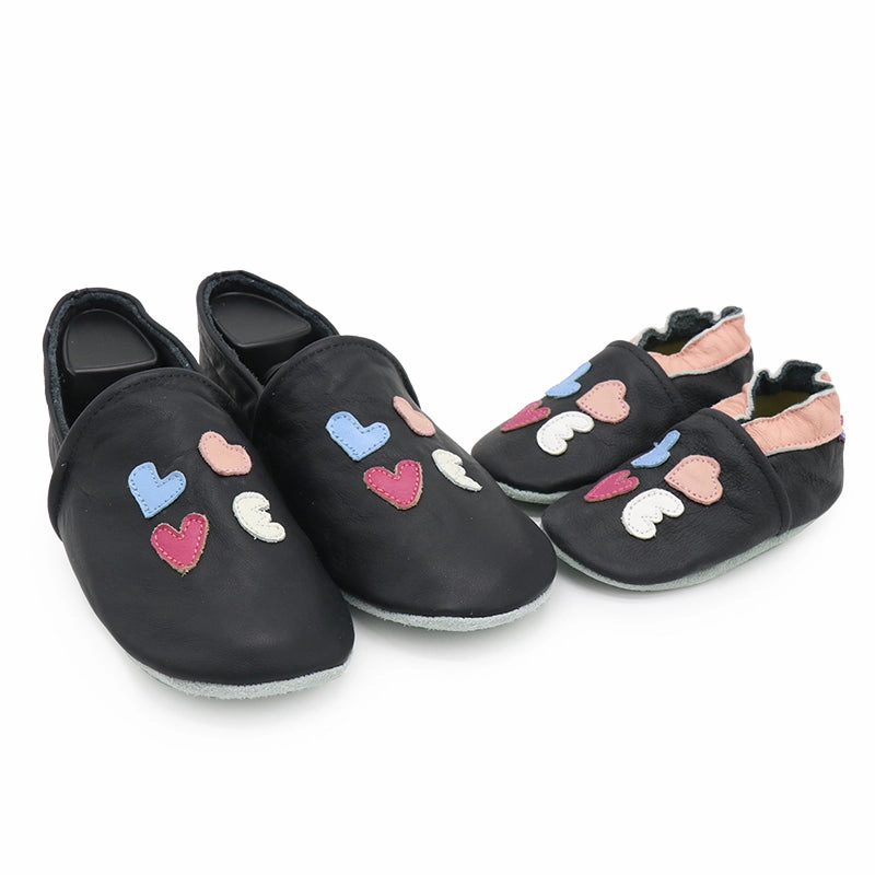 Padded Design Impact Diffusion System Love Black Parent Child Matching shoes-slippers