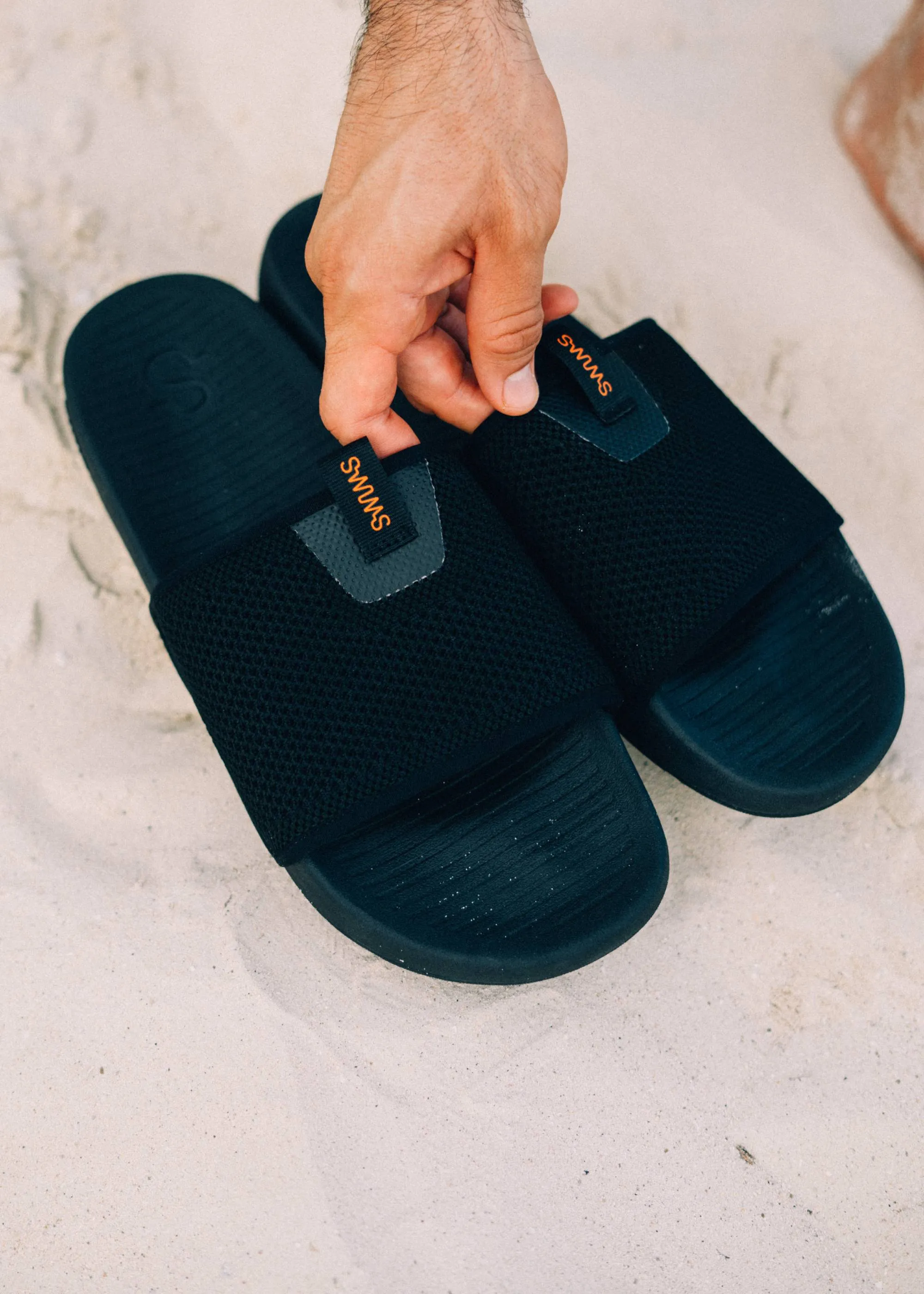 Cabana Slide in Black Reinforced toe cap High-performance