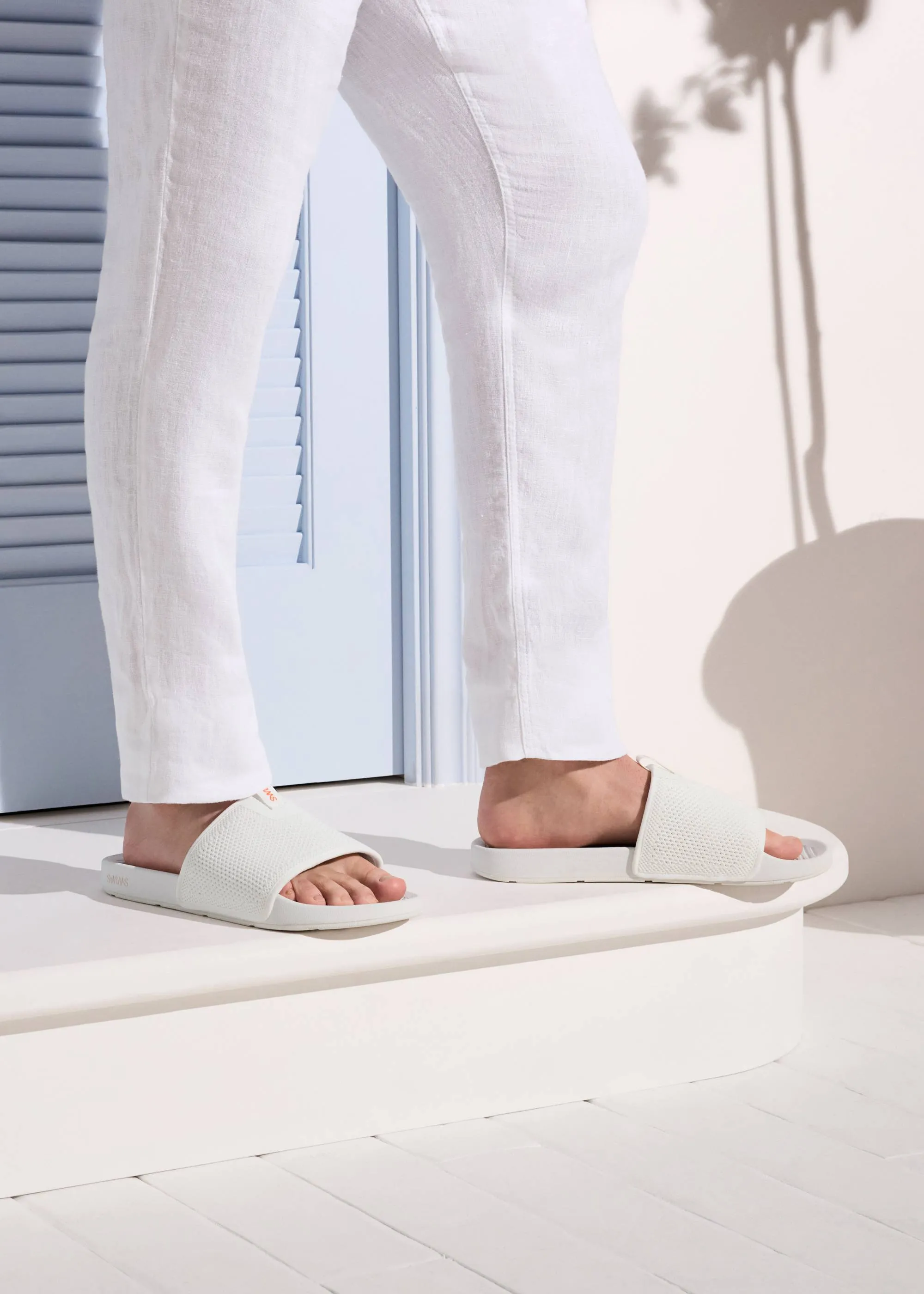 Cabana Slide in White Waterproof Design synthetic sole