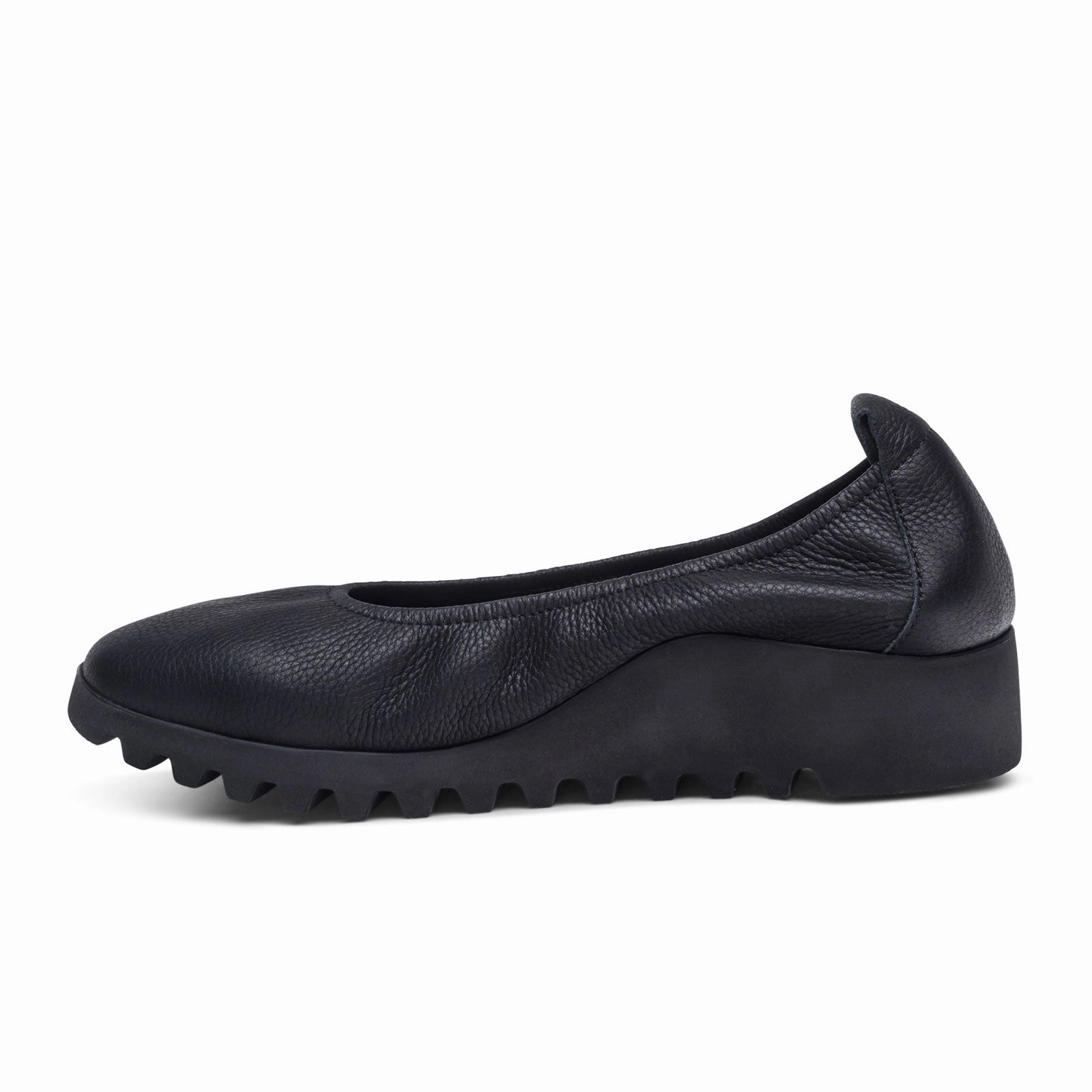 Aetrex Brianna Ballet Flat (Women) - Black Soft-touch