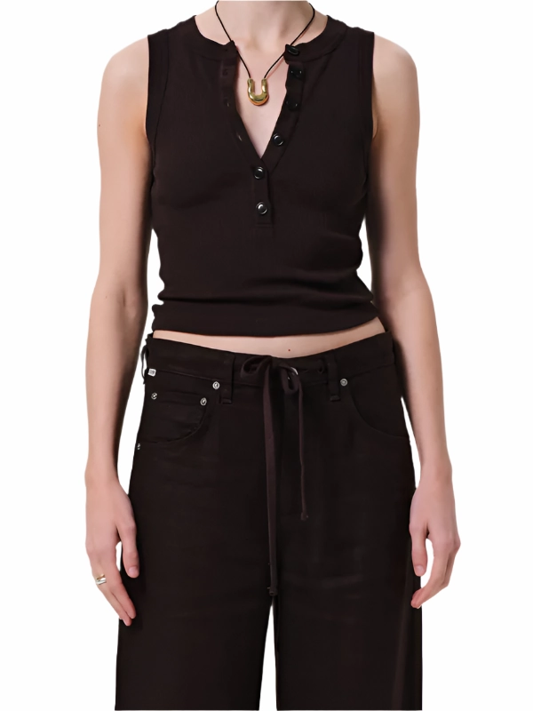 LayeredPaneling Caralyn Tank in Chocolate