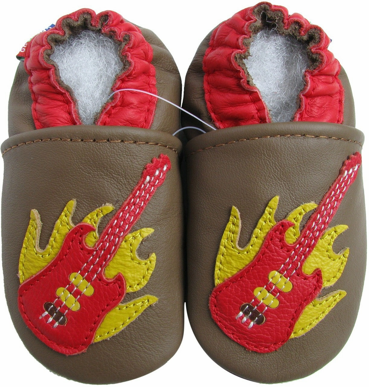 Guitar Brown up to 8 Years Old Slip On Convenience Adaptive Lacing System