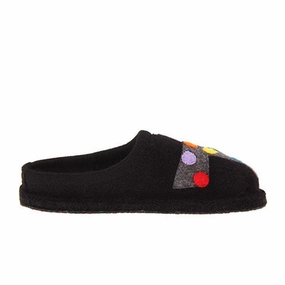 Haflinger Jack Slipper (Women) - Black Chill Detail Tassel-Detail