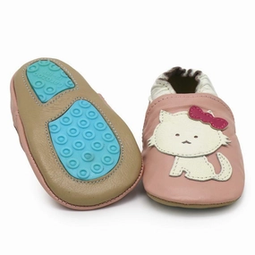 Cat Pink outdoor up to 4 Years Rubber sole Genuine leather Baby Kids Toddlers All-weather breathability Shock Absorption Layer