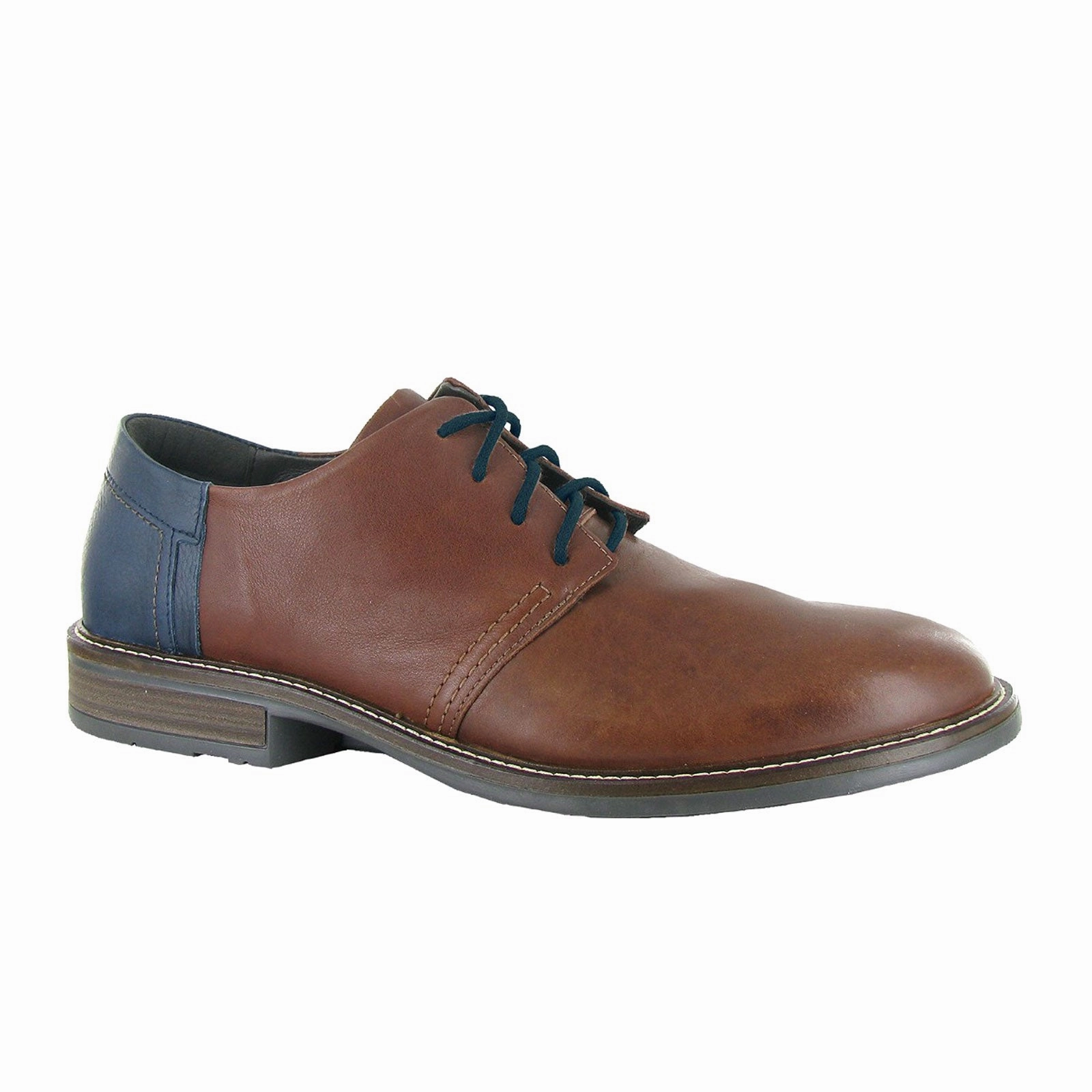 Naot Chief Oxford (Men) - Soft Chestnut Leather/Soft Ink Leather Floating Shape EasyCareMaterial