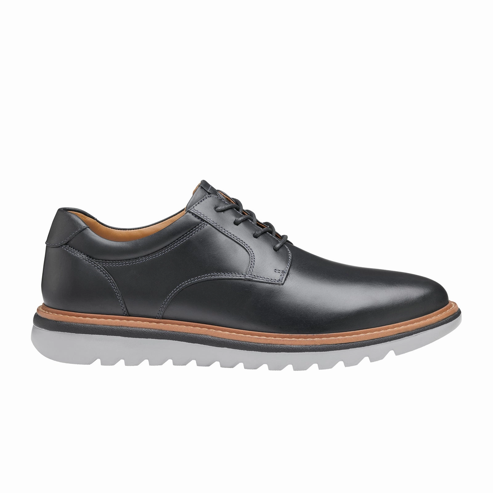 light layering Johnston & Murphy Braydon Plain Toe Oxford (Men) - Black Full Grain