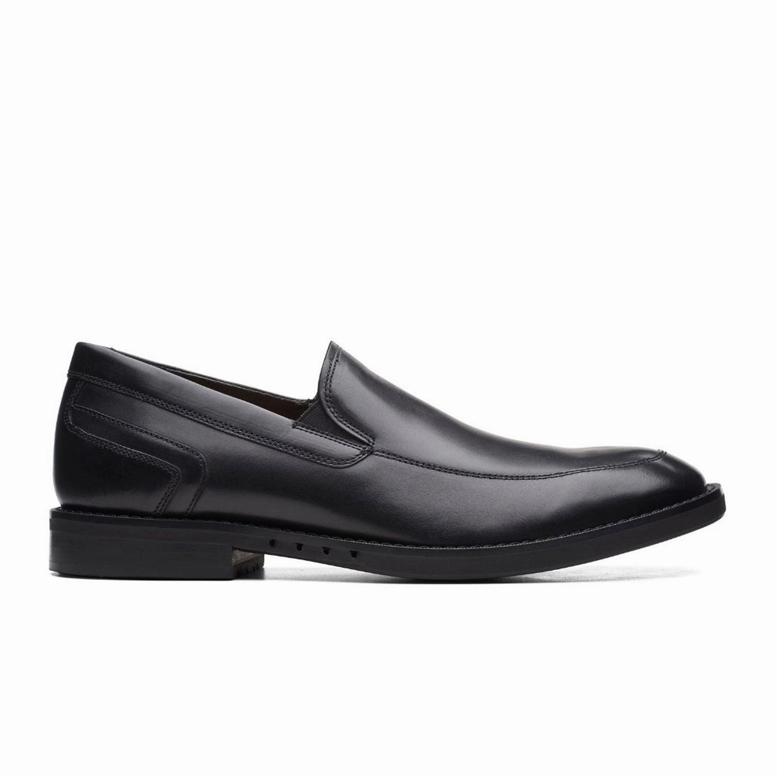 Clarks Un Hugh Step Slip On Loafer (Men) - Black Leather Must-have Clean Outfit