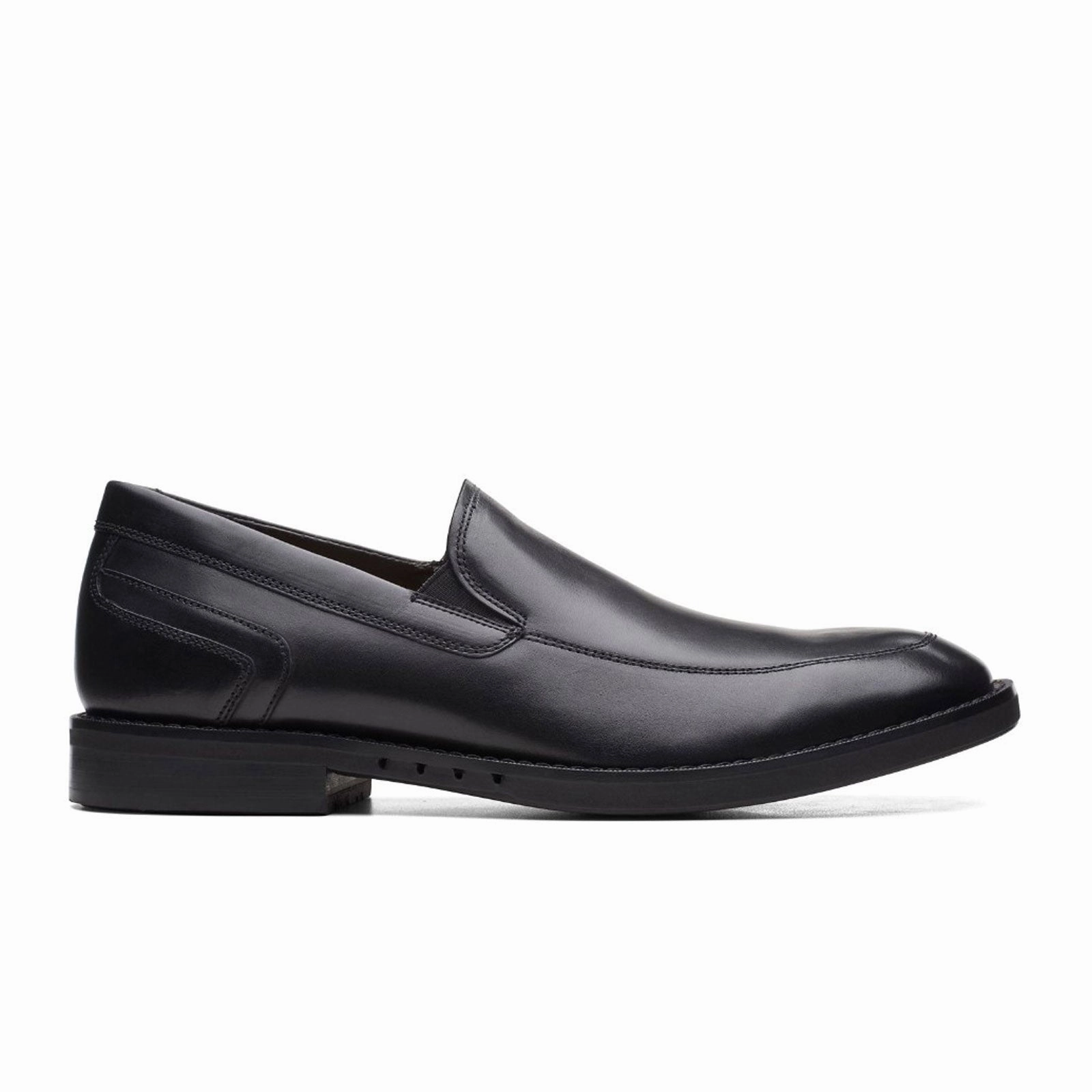 Gentle Fit Simple yet sophisticated gown Clarks Un Hugh Step Slip On Loafer (Men) - Black Leather