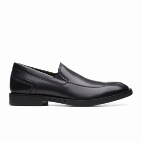 Clarks Un Hugh Step Slip On Loafer (Men) - Black Leather Lace-Sleeve Trend Movement